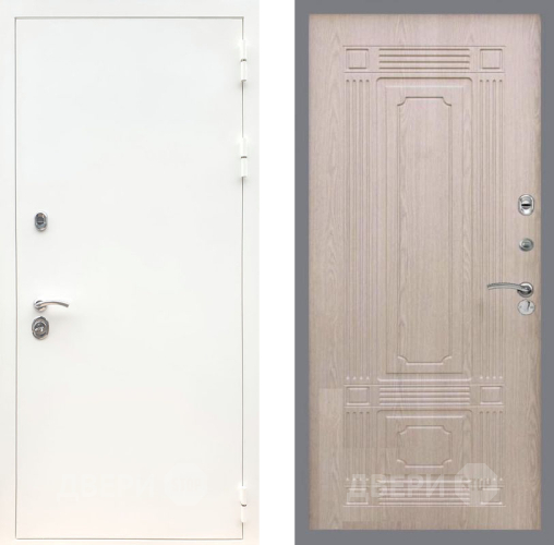 Входная металлическая Дверь Рекс (REX) 5 Белая Шагрень FL-2 Беленый дуб в Котельниках