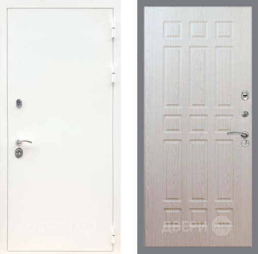 Входная металлическая Дверь Рекс (REX) 5 Белая Шагрень FL-33 Беленый дуб в Котельниках