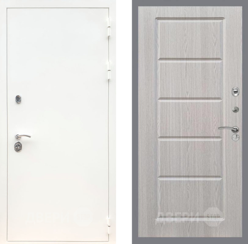 Дверь Рекс (REX) 5 Белая Шагрень FL-39 Беленый дуб в Котельниках