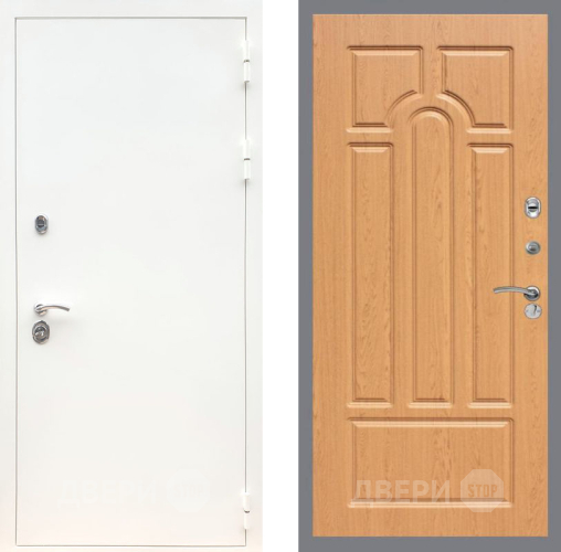 Входная металлическая Дверь Рекс (REX) 5 Белая Шагрень FL-58 Дуб в Котельниках