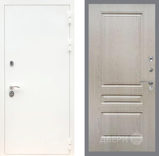 Входная металлическая Дверь Рекс (REX) 5 Белая Шагрень FL-243 Беленый дуб в Котельниках