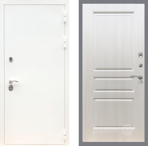 Дверь Рекс (REX) 5 Белая Шагрень FL-243 Лиственница беж в Котельниках