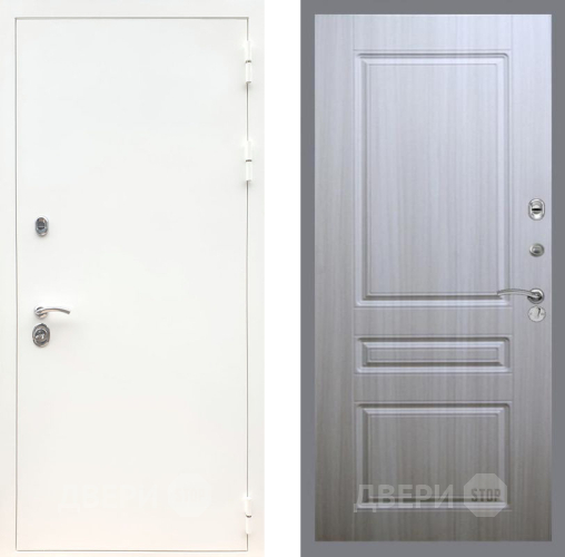 Входная металлическая Дверь Рекс (REX) 5 Белая Шагрень FL-243 Сандал белый в Котельниках