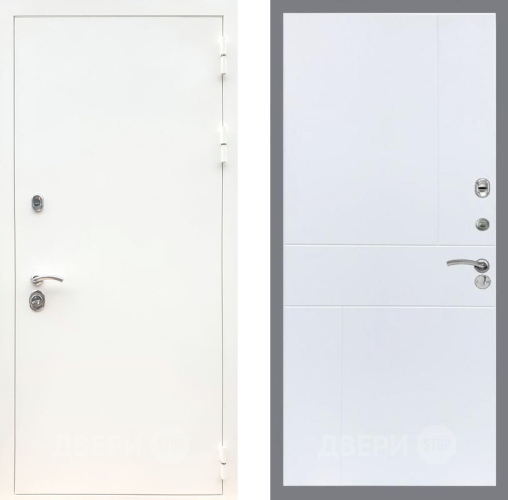 Входная металлическая Дверь Рекс (REX) 5 Белая Шагрень FL-290 Силк Сноу в Котельниках