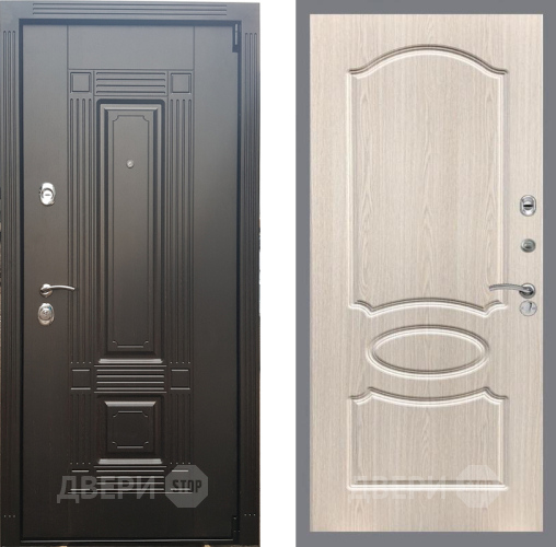 Входная металлическая Дверь Рекс (REX) 9 FL-128 Беленый дуб в Котельниках