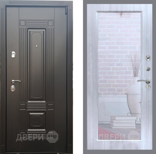 Входная металлическая Дверь Рекс (REX) 9 Зеркало Пастораль Сандал белый в Котельниках