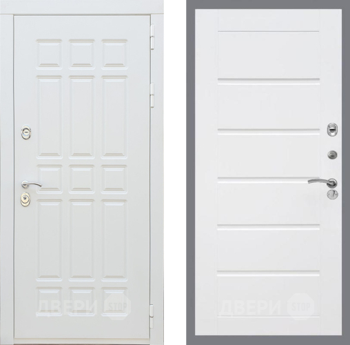 Входная металлическая Дверь Рекс (REX) 8 Силк Сноу Сити Белый ясень в Котельниках