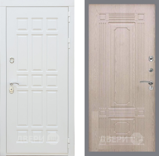 Входная металлическая Дверь Рекс (REX) 8 Силк Сноу FL-2 Беленый дуб в Котельниках
