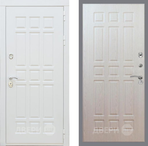 Входная металлическая Дверь Рекс (REX) 8 Силк Сноу FL-33 Беленый дуб в Котельниках