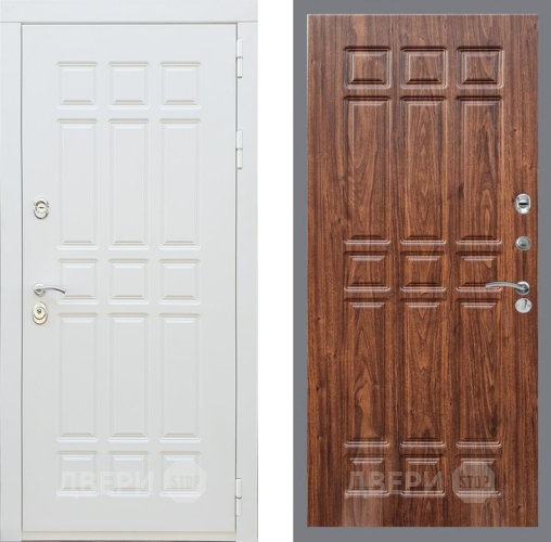 Входная металлическая Дверь Рекс (REX) 8 Силк Сноу FL-33 орех тисненый в Котельниках