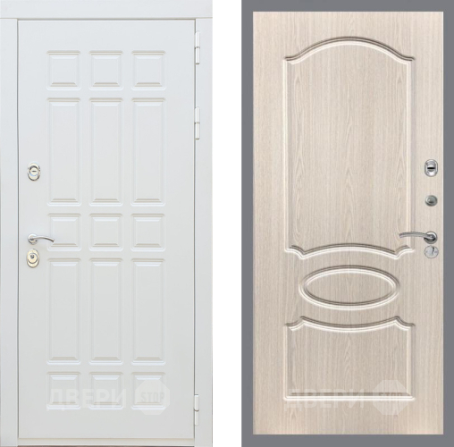 Входная металлическая Дверь Рекс (REX) 8 Силк Сноу FL-128 Беленый дуб в Котельниках