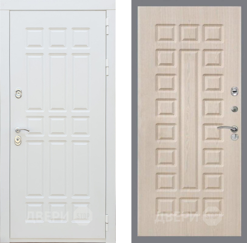 Входная металлическая Дверь Рекс (REX) 8 Силк Сноу FL-183 Беленый дуб в Котельниках
