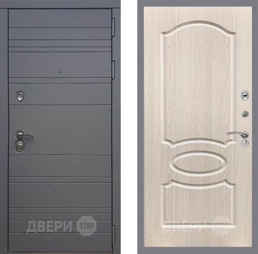 Входная металлическая Дверь Рекс (REX) 14 силк титан FL-128 Беленый дуб в Котельниках