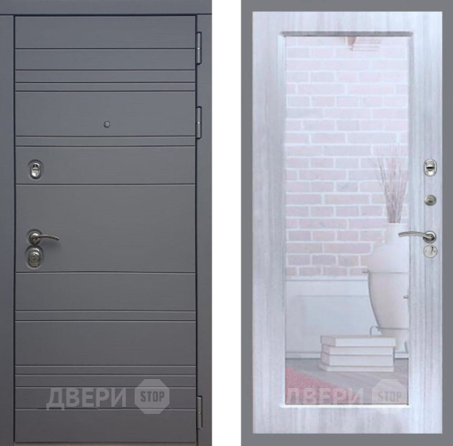 Дверь Рекс (REX) 14 силк титан Зеркало Пастораль Сандал белый в Котельниках