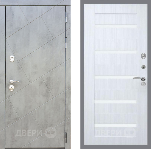 Входная металлическая Дверь Рекс (REX) 22 СБ-14 стекло белое Сандал белый в Котельниках