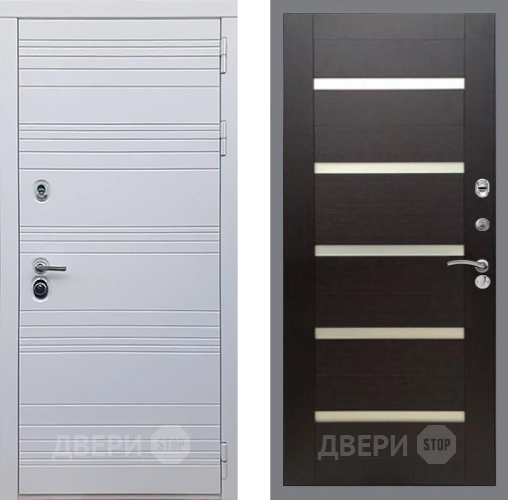 Дверь Рекс (REX) 14 Силк Сноу СБ-14 стекло белое венге поперечный в Котельниках