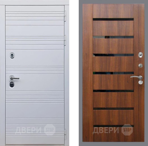 Входная металлическая Дверь Рекс (REX) 14 Силк Сноу СБ-14 стекло черное Орех бренди в Котельниках