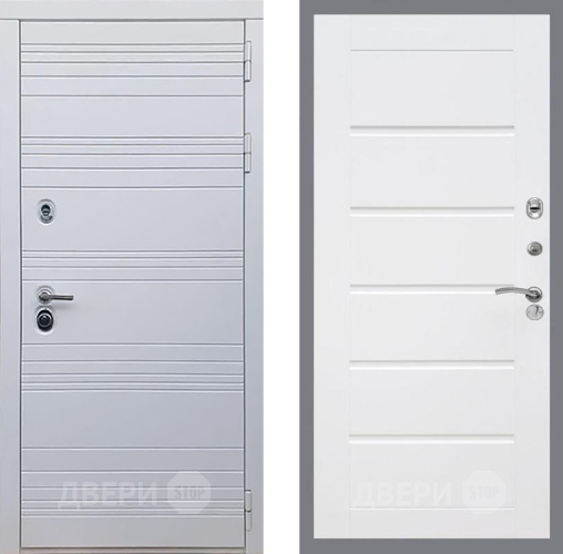 Входная металлическая Дверь Рекс (REX) 14 Силк Сноу Сити Белый ясень в Котельниках