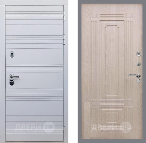 Входная металлическая Дверь Рекс (REX) 14 Силк Сноу FL-2 Беленый дуб в Котельниках