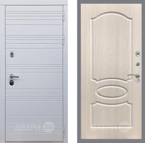 Входная металлическая Дверь Рекс (REX) 14 Силк Сноу FL-128 Беленый дуб в Котельниках