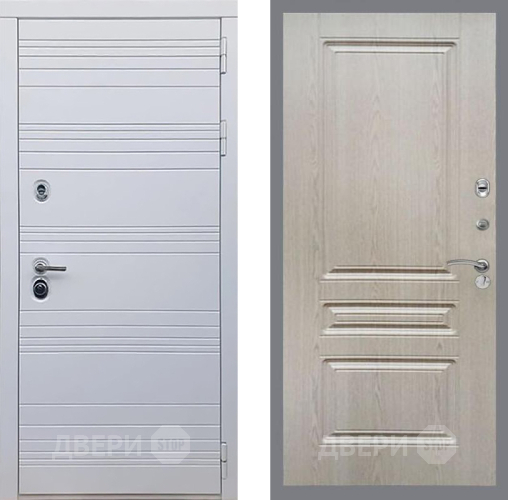 Входная металлическая Дверь Рекс (REX) 14 Силк Сноу FL-243 Беленый дуб в Котельниках