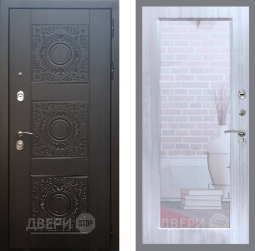 Входная металлическая Дверь Рекс (REX) 10 Зеркало Пастораль Сандал белый в Котельниках