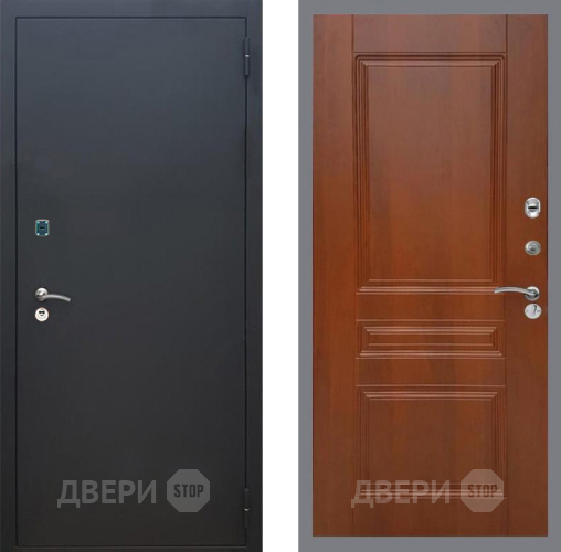 Входная металлическая Дверь Рекс (REX) 1A Черный Муар FL-243 Итальянский орех в Котельниках