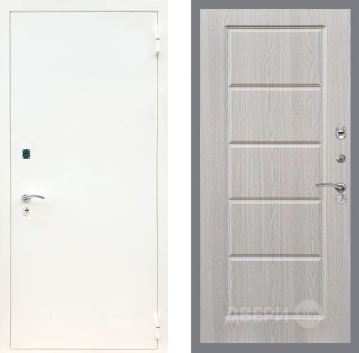 Входная металлическая Дверь Рекс (REX) 1А Белая шагрень FL-39 Беленый дуб в Котельниках