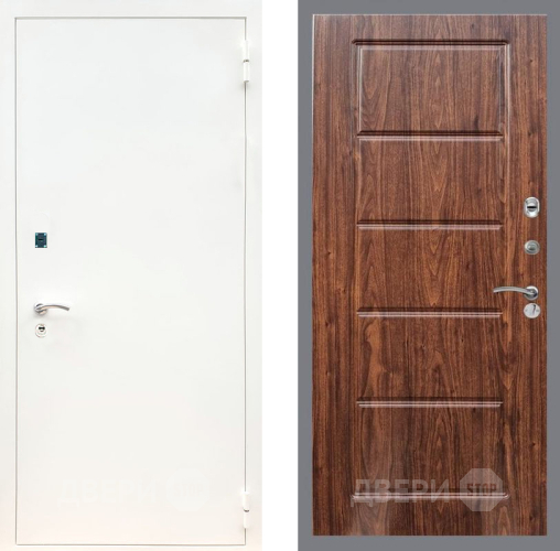 Входная металлическая Дверь Рекс (REX) 1А Белая шагрень FL-39 орех тисненый в Котельниках