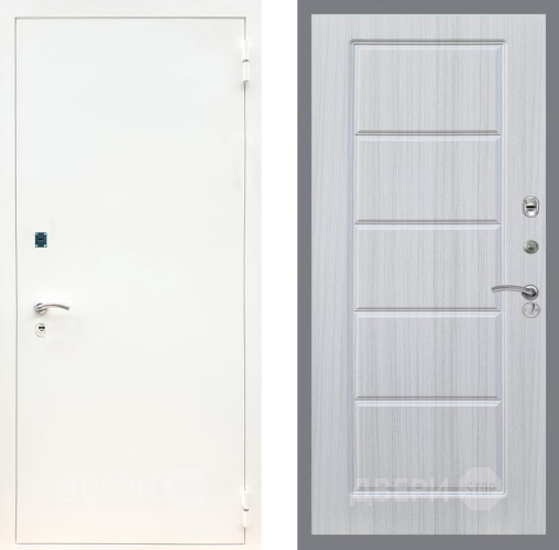 Входная металлическая Дверь Рекс (REX) 1А Белая шагрень FL-39 Сандал белый в Котельниках