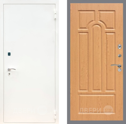 Входная металлическая Дверь Рекс (REX) 1А Белая шагрень FL-58 Дуб в Котельниках