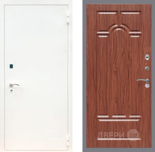 Входная металлическая Дверь Рекс (REX) 1А Белая шагрень FL-58 орех тисненый в Котельниках