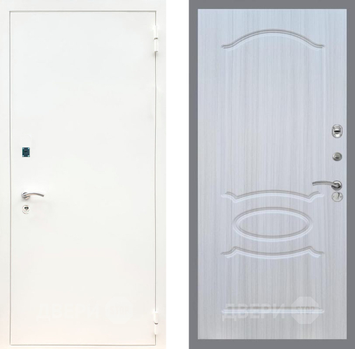 Входная металлическая Дверь Рекс (REX) 1А Белая шагрень FL-128 Сандал белый в Котельниках