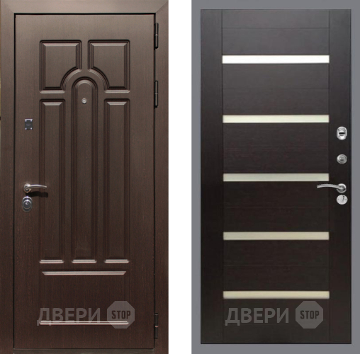 Входная металлическая Дверь Рекс (REX) Эврика СБ-14 стекло белое венге поперечный в Котельниках