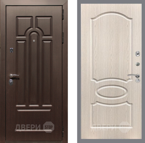 Входная металлическая Дверь Рекс (REX) Эврика FL-128 Беленый дуб в Котельниках