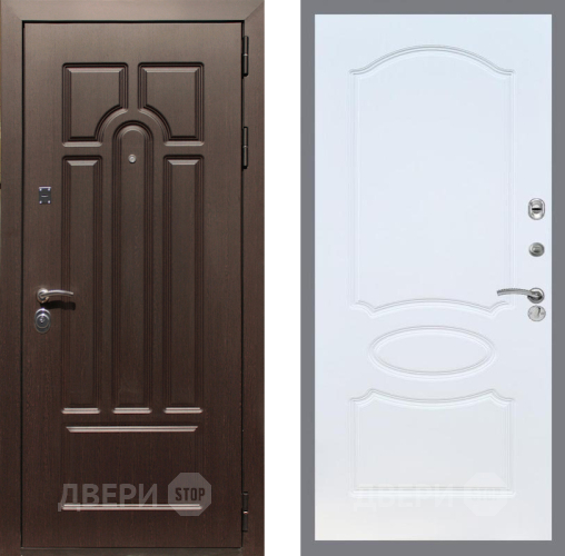 Входная металлическая Дверь Рекс (REX) Эврика FL-128 Белый ясень в Котельниках