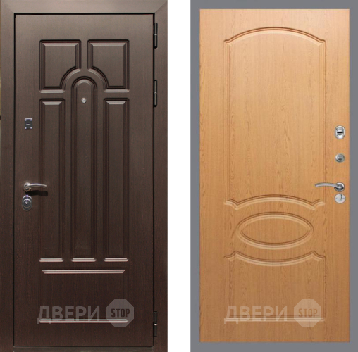 Входная металлическая Дверь Рекс (REX) Эврика FL-128 Дуб в Котельниках