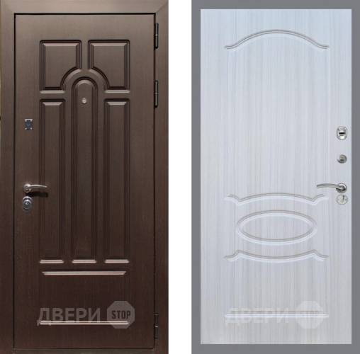 Входная металлическая Дверь Рекс (REX) Эврика FL-128 Сандал белый в Котельниках