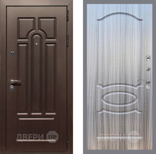 Входная металлическая Дверь Рекс (REX) Эврика FL-128 Сандал грей в Котельниках