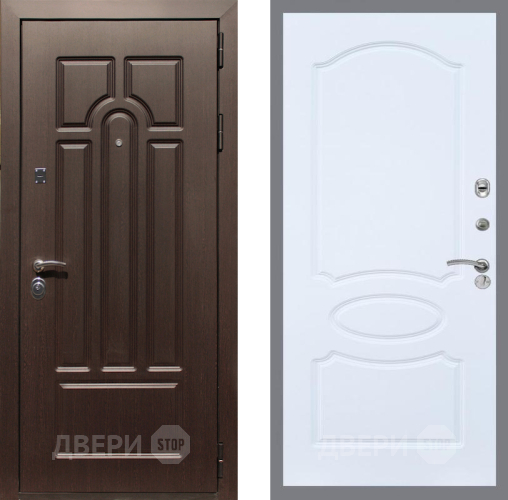 Входная металлическая Дверь Рекс (REX) Эврика FL-128 Силк Сноу в Котельниках