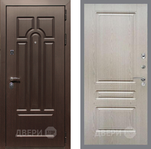 Входная металлическая Дверь Рекс (REX) Эврика FL-243 Беленый дуб в Котельниках