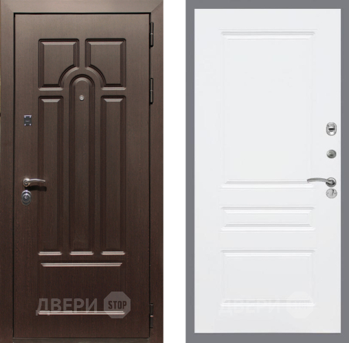 Входная металлическая Дверь Рекс (REX) Эврика FL-243 Силк Сноу в Котельниках