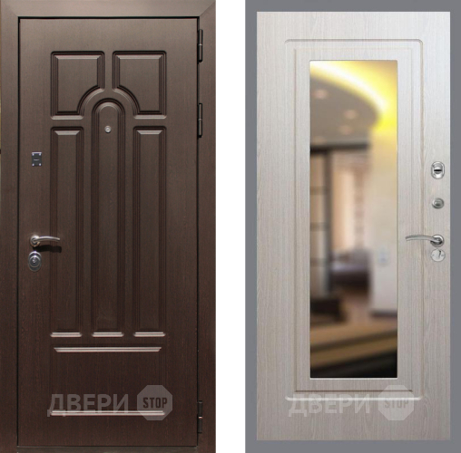 Входная металлическая Дверь Рекс (REX) Эврика FLZ-120 Беленый дуб в Котельниках