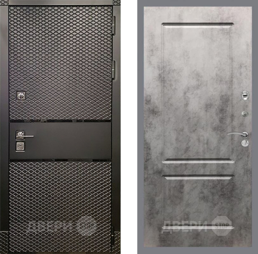 Входная металлическая Дверь Рекс (REX) 15 Черный Кварц FL-117 Бетон темный в Котельниках