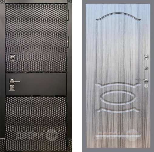 Входная металлическая Дверь Рекс (REX) 15 Черный Кварц FL-128 Сандал грей в Котельниках