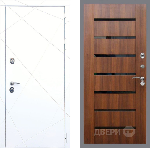 Входная металлическая Дверь Рекс (REX) 13 Силк Сноу СБ-14 стекло черное Орех бренди в Котельниках