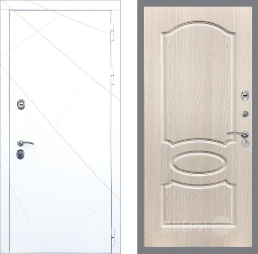 Входная металлическая Дверь Рекс (REX) 13 Силк Сноу FL-128 Беленый дуб в Котельниках