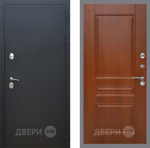 Входная металлическая Дверь Рекс (REX) 5 Черный Муар FL-243 Итальянский орех в Котельниках