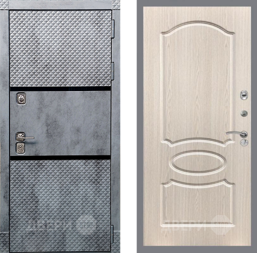 Входная металлическая Дверь Рекс (REX) 15 Бетон Темный FL-128 Беленый дуб в Котельниках