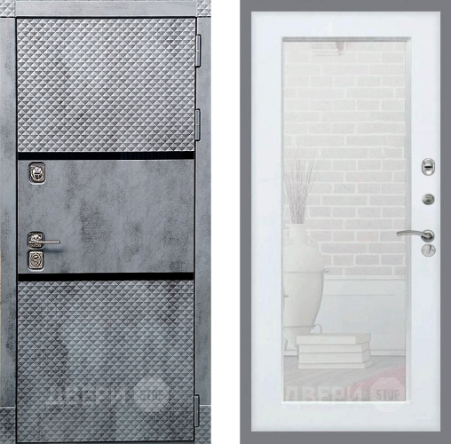 Дверь Рекс (REX) 15 Бетон Темный Зеркало Пастораль Силк Сноу в Котельниках